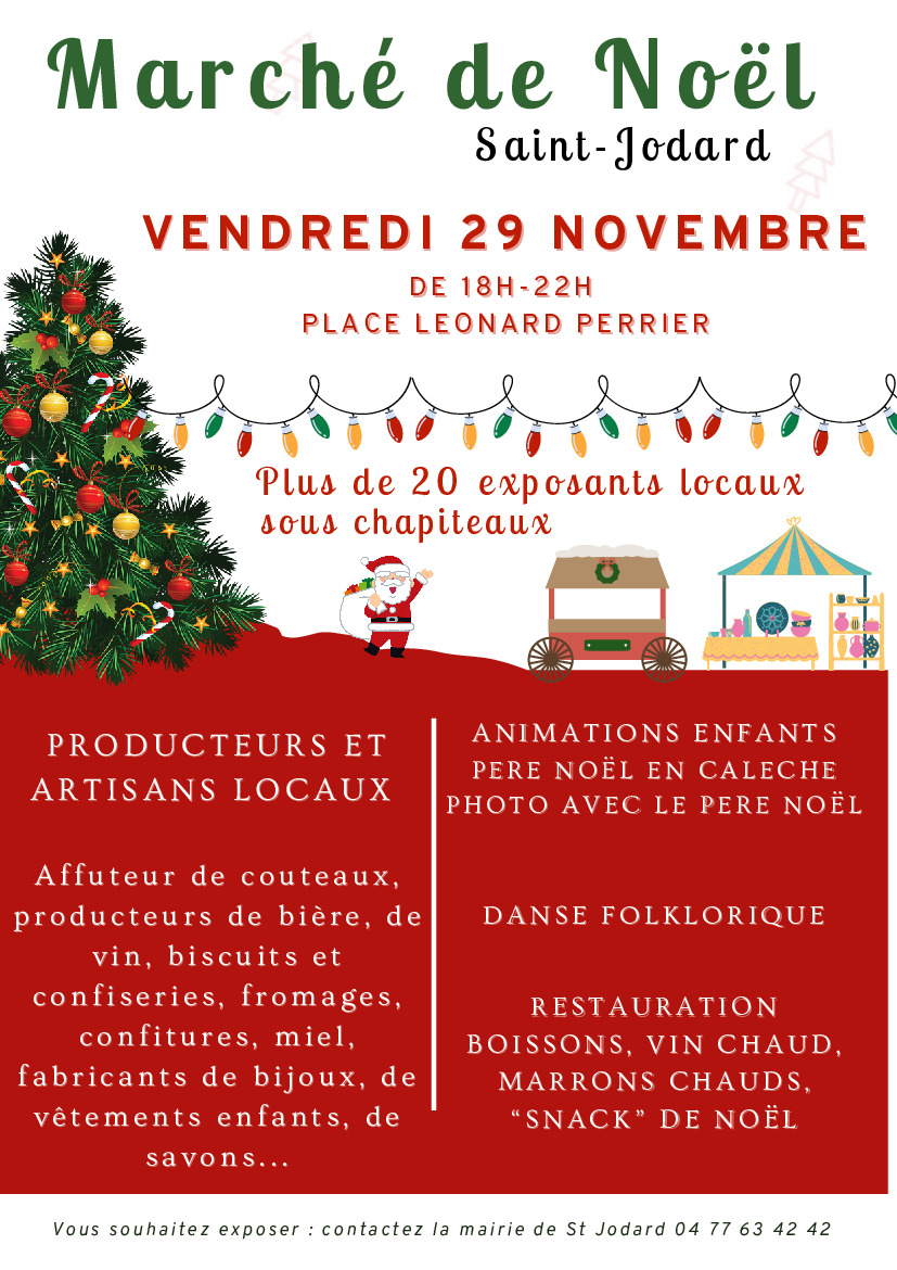 MARCHE DE NOEL LE 29 NOVEMBRE A ST JODARD