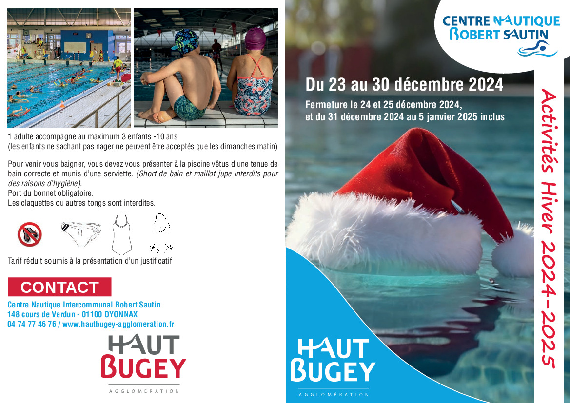 ACTIVITES CENTRE NAUTIQUE VACANCES HIVER