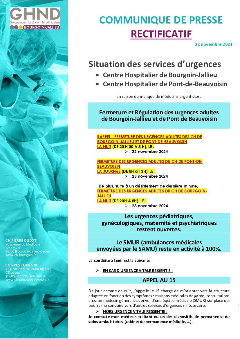 CP-RECTIFICATIF-FERMETURE ET REGULATION DES URGENCES