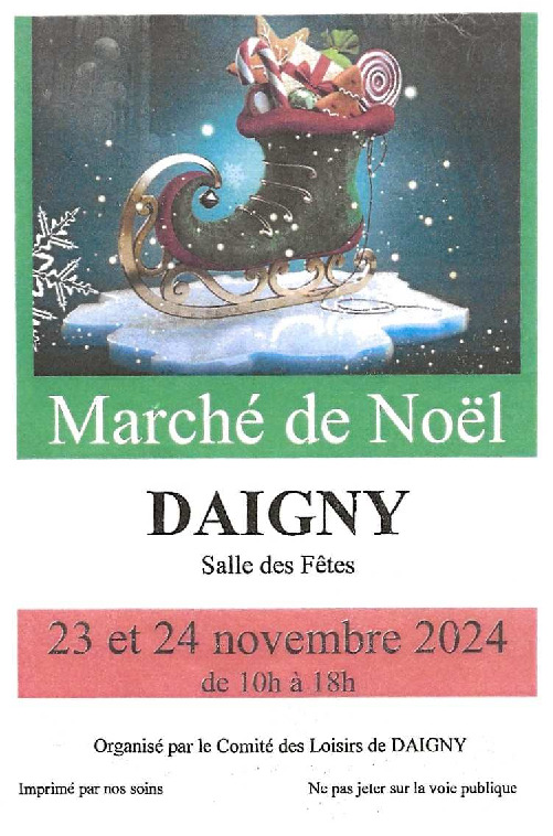 Marché de Noël à DAIGNY les 23 et 24 novembre 2024