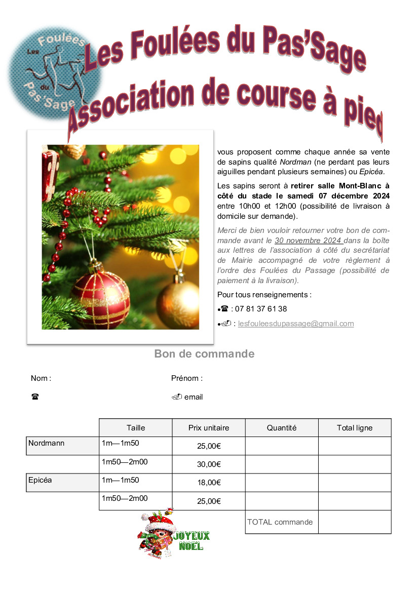 Vente de sapins