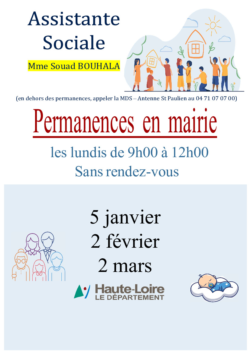 Permanences en mairie de l'assistante sociale