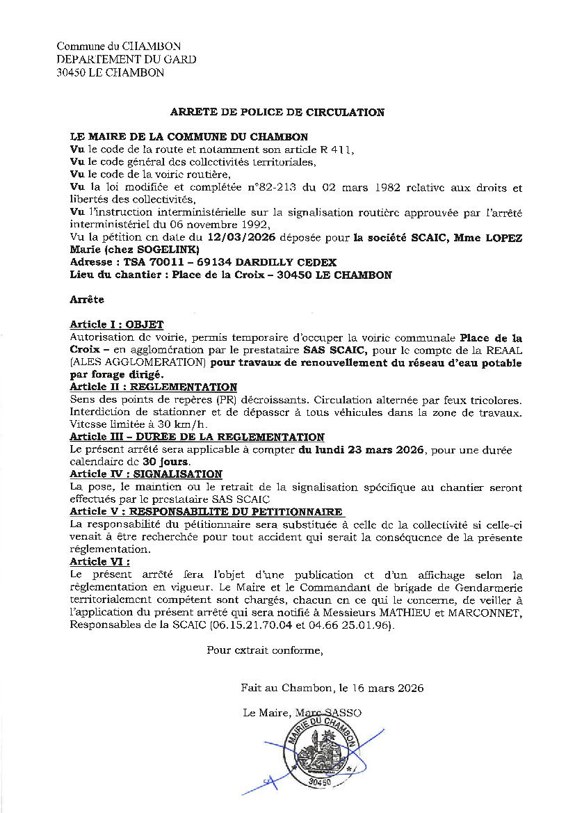 POLICE DE VOIRIE - PLACE DE LA CROIX