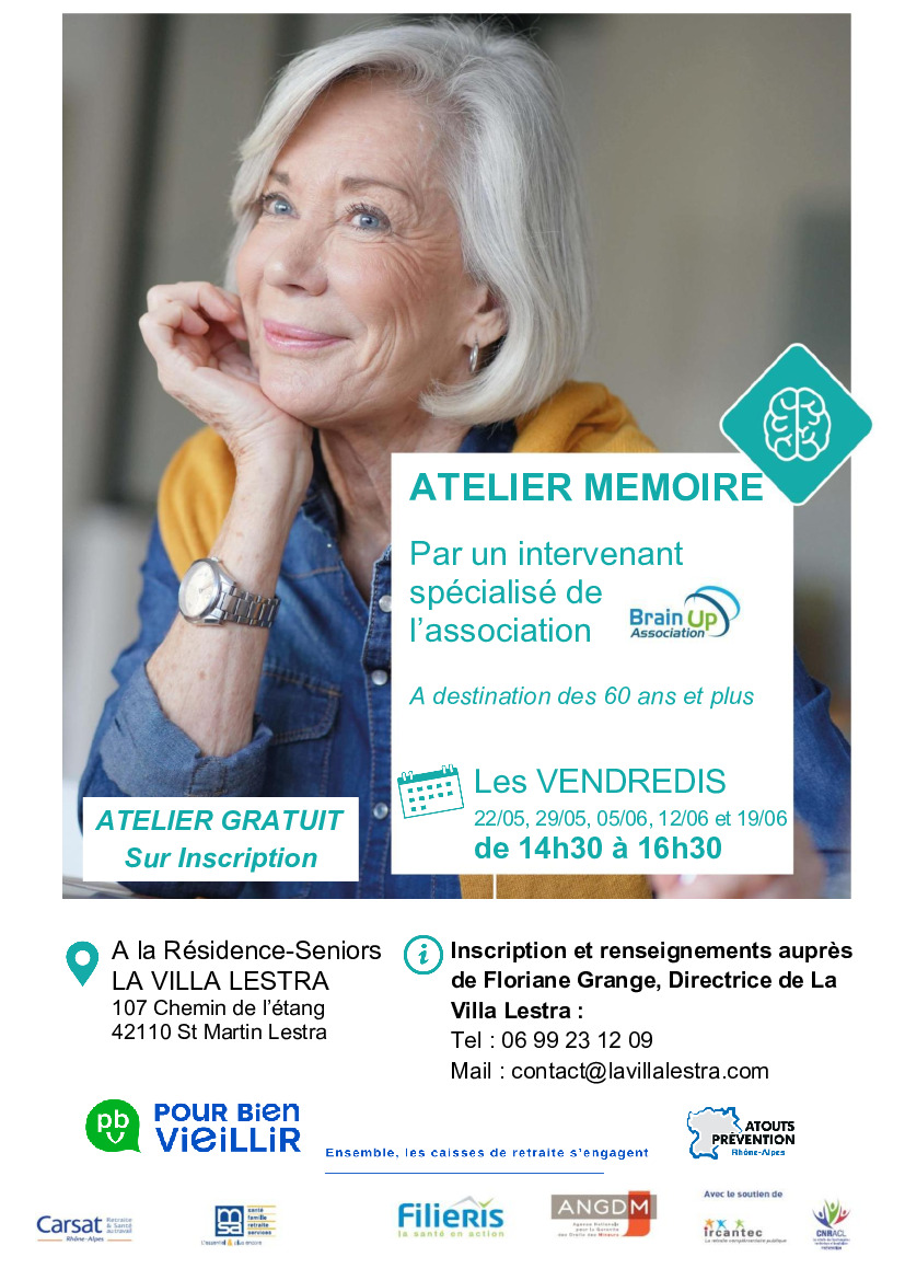 Ateliers Mémoire en Mai et Juin 2026