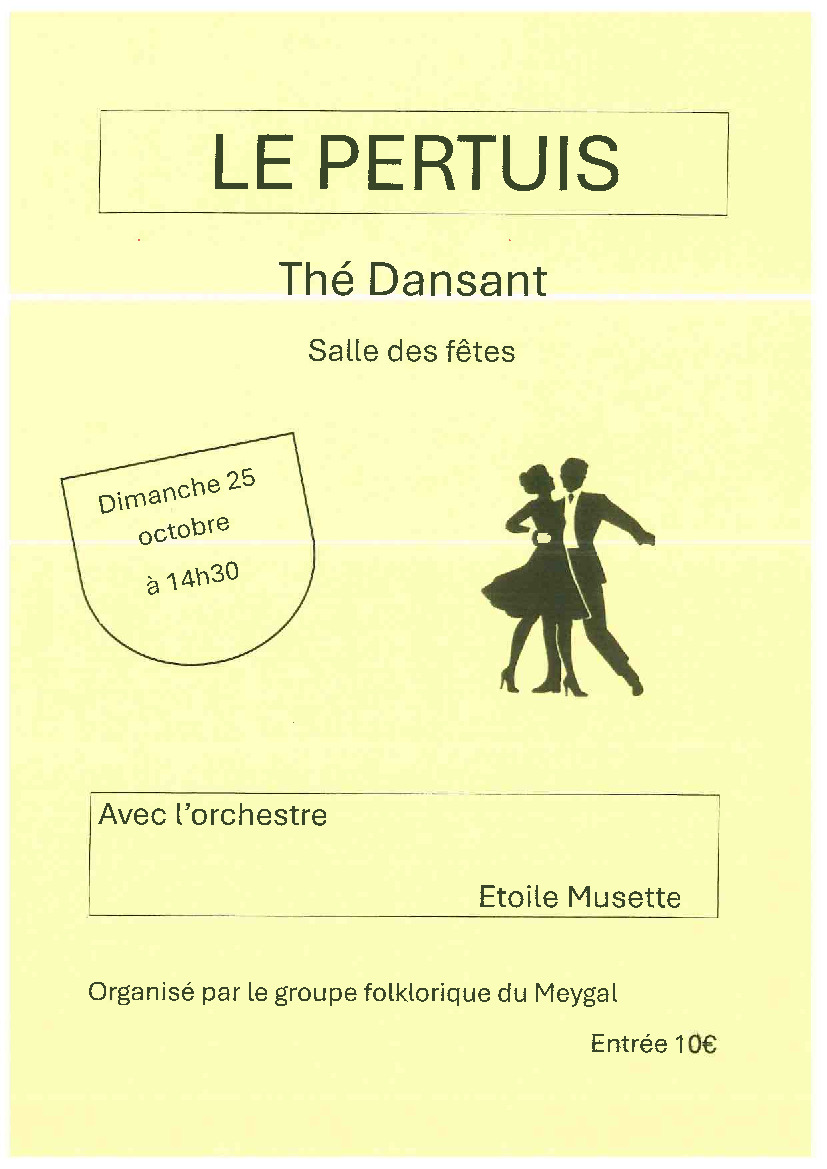 Thé dansant - Dimanche 25 octobre