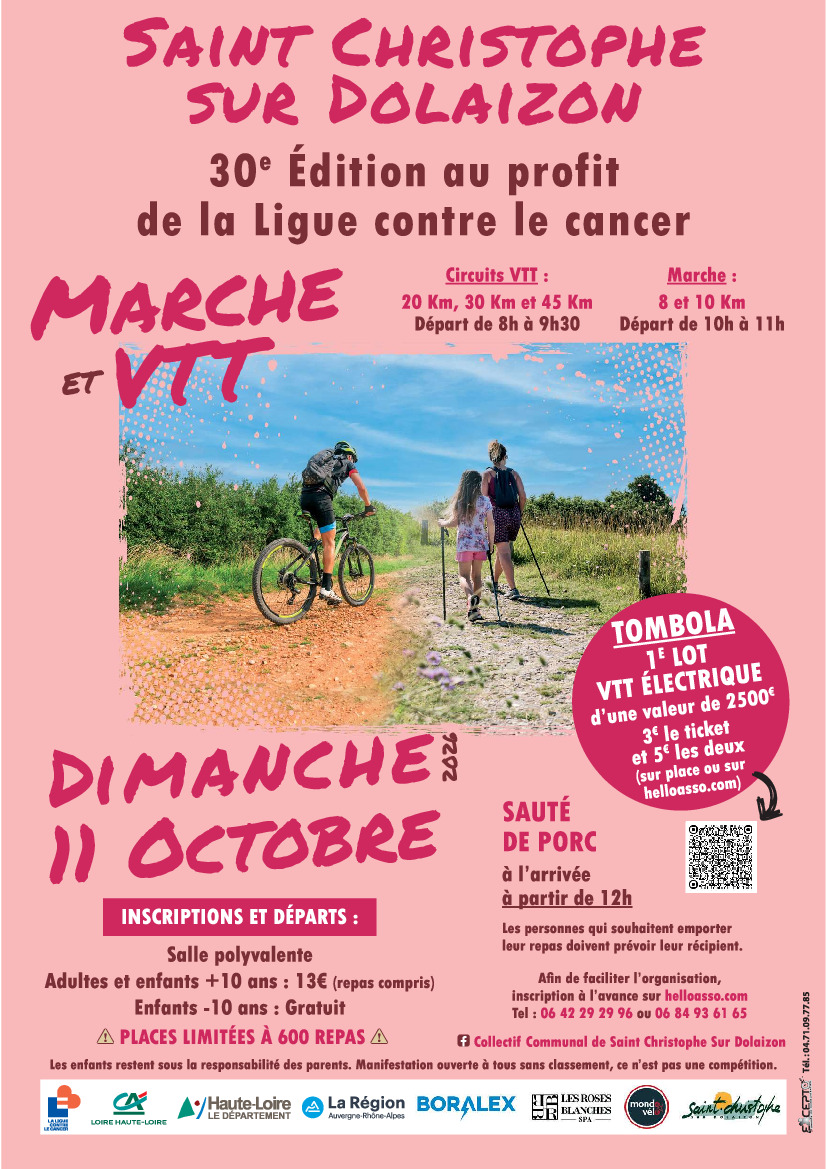 Marche et VTT : dimanche 11 octobre 2026
