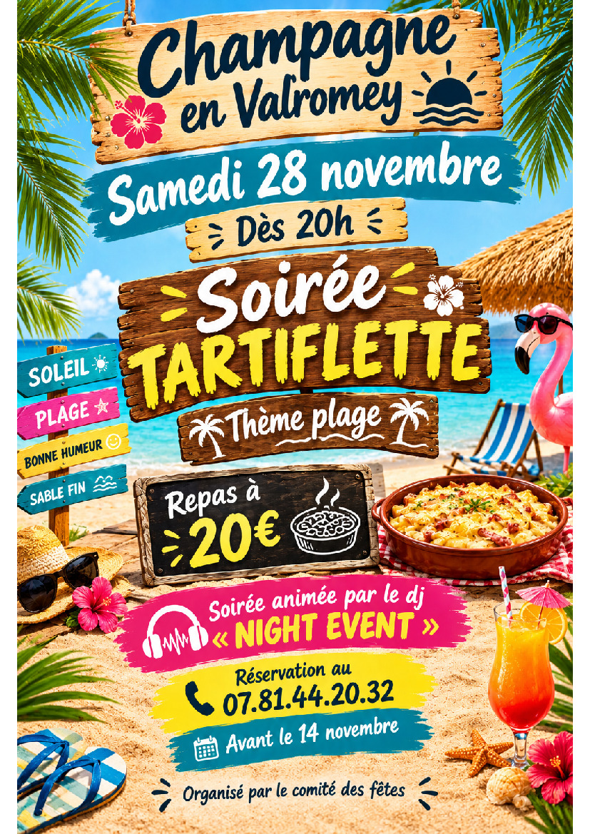 Soirée tartiflette sur le thème de la plage