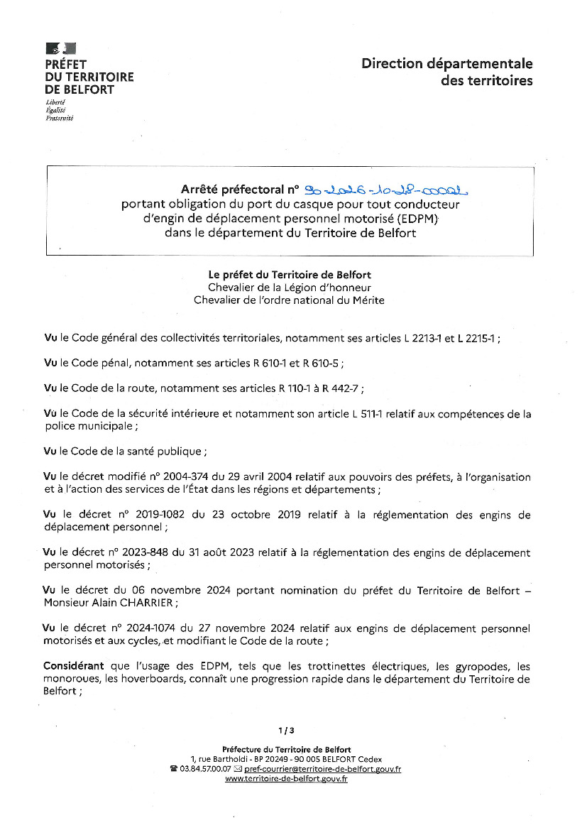 EDPM : PORT OBLIGATOIRE DES ÉQUIPEMENTS DE SÉCURITÉ